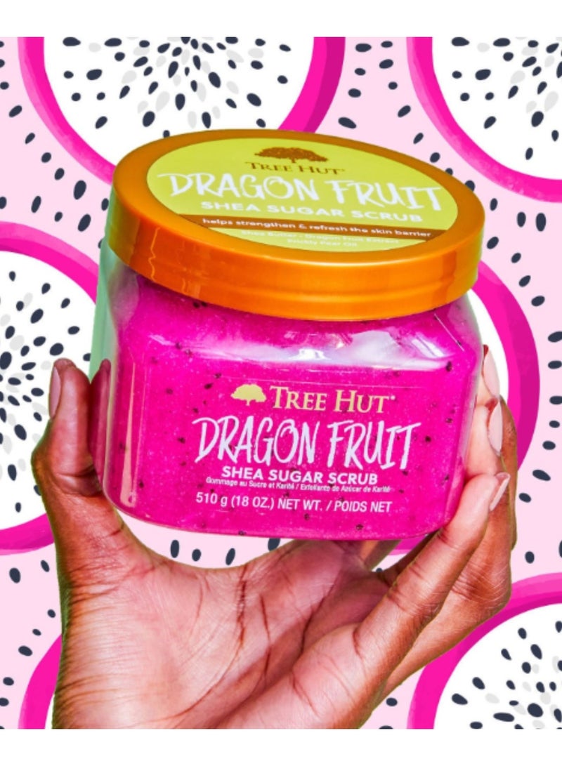 تري هت مقشر سكر الشيا بنكهة فاكهة التنين 510 جرام (18 أونصة) مقشر للجسم بزبدة الشيا، مغذي للبشرة وناعمها بعمق - Image 5